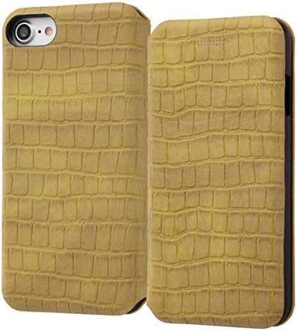 Inglem iPhone SE (3rd Generation)/SE (2nd Generation)/8/7 Notebook Type Case Croco Pattern Yellow