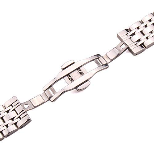 Correa de Reloj de Acero Inoxidable para Hombre, 18mm, 20mm, 22mm, Correa de Reloj Plateada Pulida, Accesorios de Repuesto de Lujo para Reloj de Metal