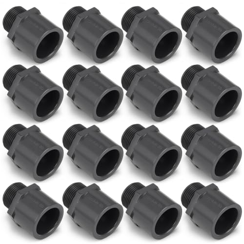 Image of 16 Pcs 1 Inch PVC Pipe Fitting Male Adapter Schedule 80 Socket x Npt Compatible with 836 Series Heavy Duty Industrial Grade Corrosion Resistant Plumbing Irrigation Connector for Water