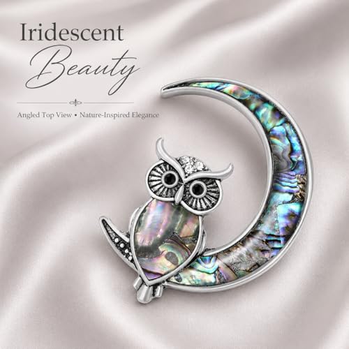 Image of Animal Brooch for Women Zirconia Rhinestone Abalone Shell Animal Lapel Pin Christmas Birthday Holiday Gift for Wife Mother Girlfriend Daughter