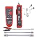 Ubrand Network Cable Tester, RJ45 RJ11 Multi-Function Wire Tracer and Circuit Tester with Earphone for Cable Collation, Network & Telephone Line Test, Red