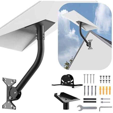 LEOMAUNYX Gen 3 Starlink Mount, Adjustable Heavy Duty Starlink Gen 3 Mount, Starlink Roof Mount, Starlink Pole Mount, Starlink Mounting Kit for Starlink Internet Kit Satellite Cover