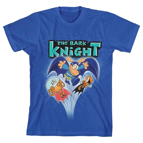 Dog Man The Bark Night Crew Neck Short Sleeve Youth Royal Blue T-Shirt-Small