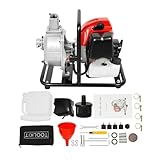 LENDISIY Benzin Wasserpumpe 43CC 2 Takt 1,7HP Gartenpumpe Schmutzwasserpumpe Wasser Pumpe | 30m Förderhöhe | 8m Ansaughöhe | 135L/ min Fördervolumen | für Bewässerung, Landschaftsbau