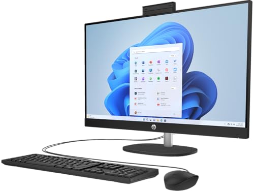 Image of HP 2024 27-cr100 All-in-One Desktop 27 inch FHD IPS 12-Core Intel Core Ultra 7 155U Intel Iris Xe Graphics 32GB DDR5 1TB NVMe SSDWIFI AX RJ45 HDMIv1.4 Webcam Keyboard Mouse Windows 10 Prow /RE USB