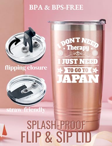 Onebttl Japanese Gifts for Men Women Japanese Themed Travel Gifts for Friends 20oz Stainless Steel Insulated Tumbler with Lid and Straw - Image 3