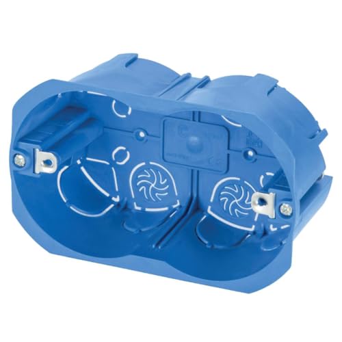 Scatola 503 da incasso a parete, 3 moduli/posti, per cartongesso, legno, in tecnopolimero ad alta resistenza, cassetta per impianto elettrico, universale per serie civili, blu