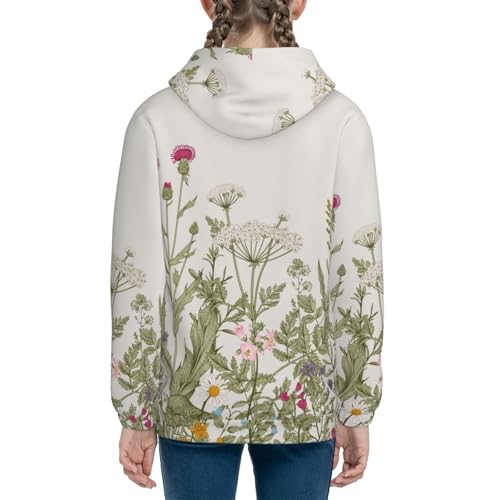 Herbs and Wildflowers Kids Pullover Hoodies Boys Sweatshirts Girls Athletic Clothes with Pocket4
