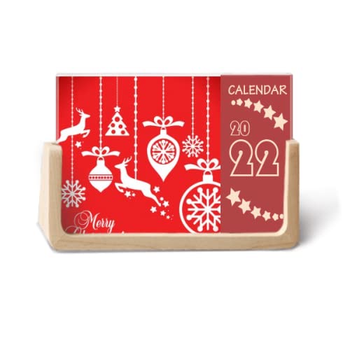 Calendrier de bureau 2022 Mas Elk avec motif flocon de neige