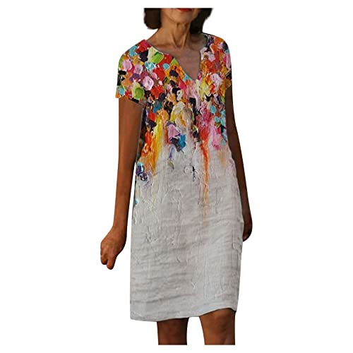 MICKURY Abendkleid Damen,Paprika Kleidung,weißes Kleid,Abendkleid Grosse...