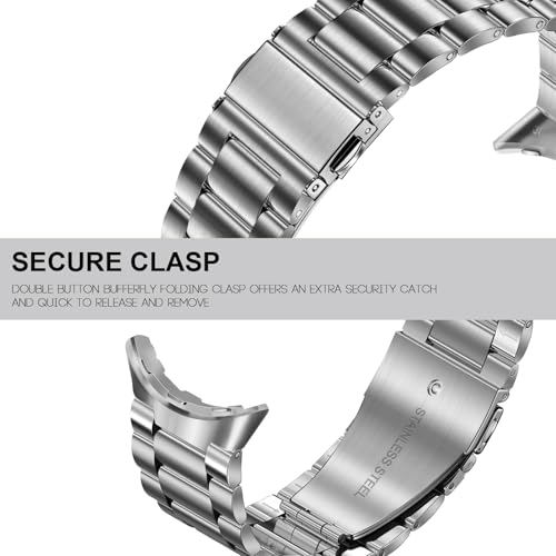 Image of Yeahxing Metal Band for Pixel-Watch 3 45mm 41mm - Stainless Steel Bands for Google Pixel Watch 4 /3 /2 /1 2025, Adjustable Wristband for Men Women