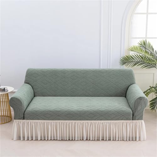 Housse de canapé jacquard pour masquer l'usure d'un vieux meuble - 4