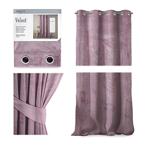 Tenda oscurante con occhielli effetto velluto 140 x 270 cm 1 pezzo tenda per finestra leggera e brillante 69698 decorativa con 140 x 270 cm
