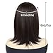 GNIMEGIL 16 Inch Medium Shoulder Length Dark Brown Wig with Bangs Natural Short Straight Hair Bobs Full Wigs For Women Drag Queen Wig Heat Resistant Synthetic Hair