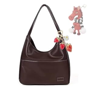 Women Tote Bag Hobo Handbags Soft Vegan Leather Shoulder Bags Slouchy Tote for Work Shopping – Black