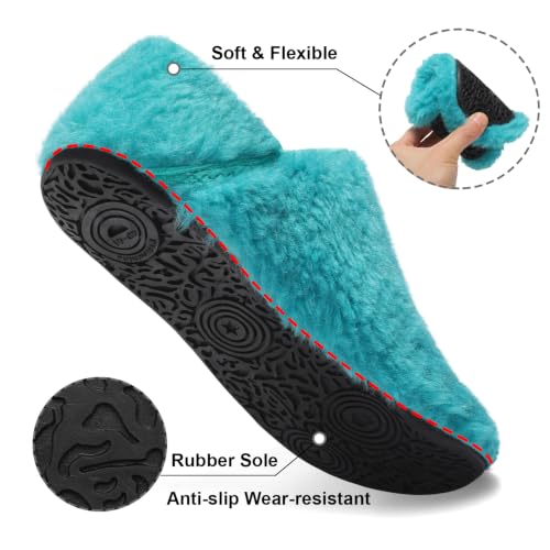 Image of Fires Womens Mens Slippers with Rubber Sole Soft-Lightweight House Slipper Socks Around House Shoes Non Slip Indoor /Outdoor