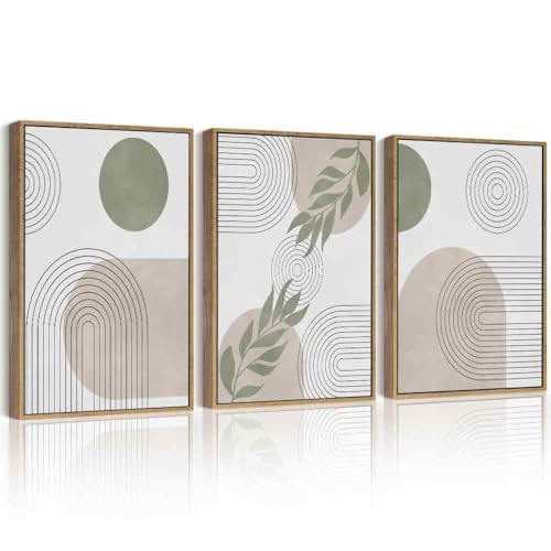 Drsoum Green Bohemian Wall Art Framed Boho Plant Sage Wall