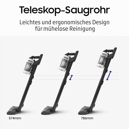 Samsung VS80F28EGS/WD Bespoke AI Jet Akku+ Wet&Clean, Akku-Handstaubsauger mit Wischer, Inkl. Zubehör, 280 W, 2 Akkus, All-In-One-Station, Spray Spinning Sweeper, Jet Dual+ Bürste, Santorini Beige