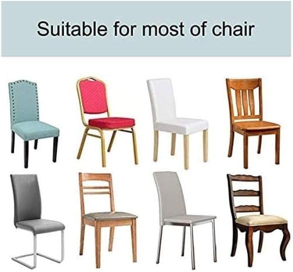 Housse de chaise universelle extensible avec dentelle lavable pour salle à manger - 5