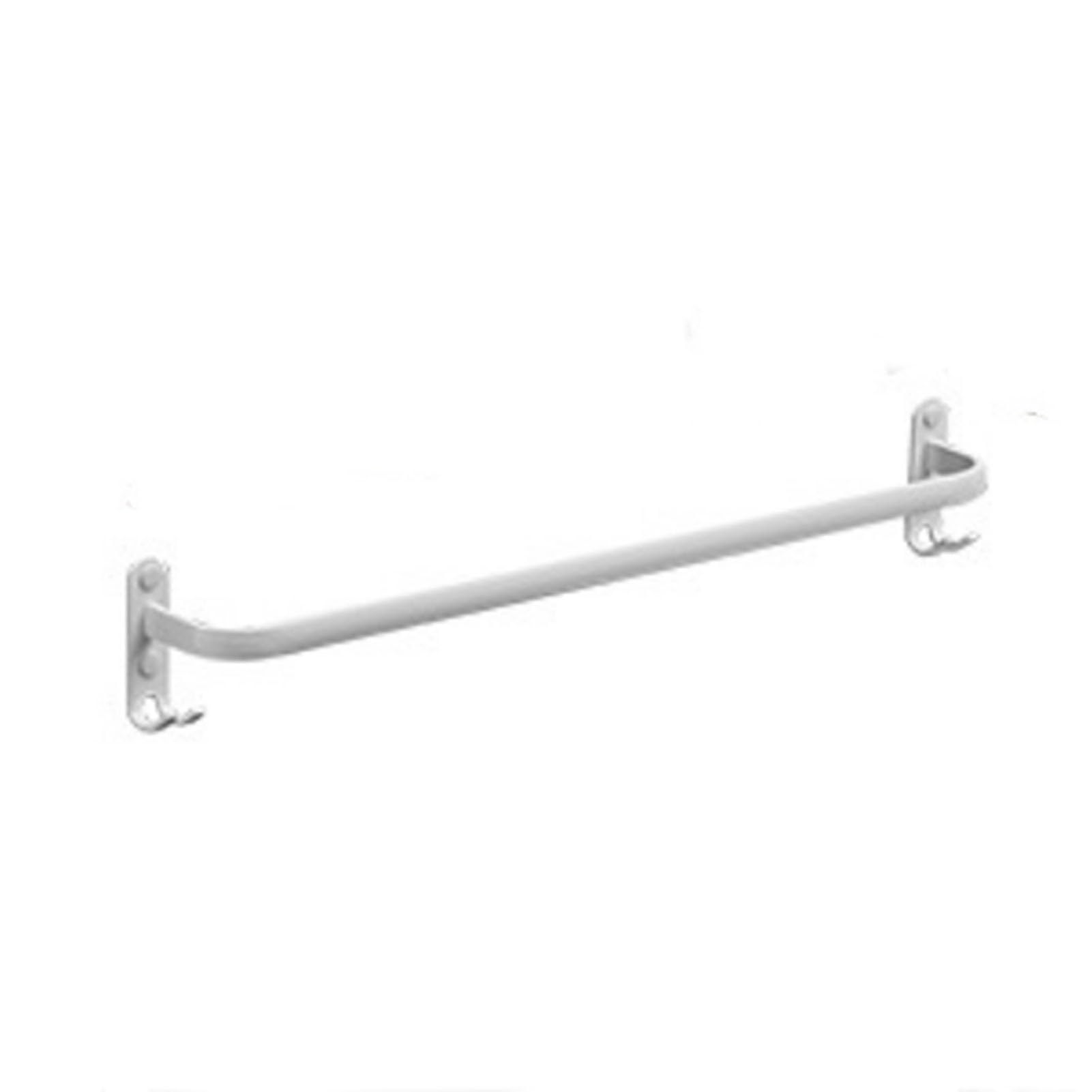 White Bathroom Towel Bar,24 Inch Double Racks,Wall-Mounted Rail Hanger For Hotel Dorm Restroom RV Gym Rustproof Storage(Single Bar,30cm)