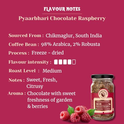 Image of Impulse Coffees Pyaarbhari Chocolate Raspberry Instant Coffee Powder| Raspberry Flavoured Coffee| Coffee Powder In Fresh| Sweet & Fresh Notes|Medium Roasted Coffees Beans |Instant Delight| 50Gms