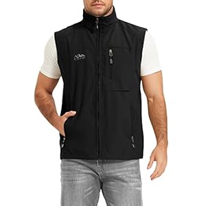 Flygo Mens Summer Lightweight Outdoor Work Fishing Photo Travel Hiking Vest Jacket with Pockets (Small, Black)