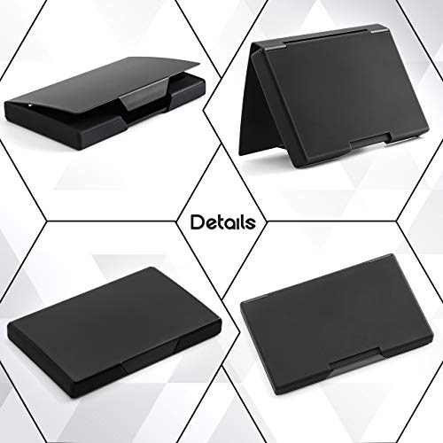 Maxgear Professional Heavy-Duty Metal Business Card Holder Pocket Business Card Case Business Card Wallet Business Card Carrier, 3.8X2.4X0.4In, Stainless Steel & Abs With Black Titanium Coating, Black #TOP4