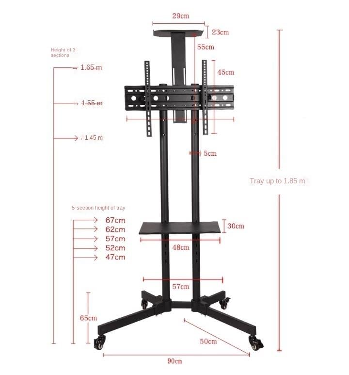Soporte Universal para TV con Ruedas y Estante Ajustable miniatura 3