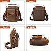 BAIGIO Sacoche Homme Cuir Bandoulière Vintage, Cartable Messager, Pochette à Bandoulière, Porté Épaule pour Affaires, Travail, Voyage et Vie Quotidienne #4