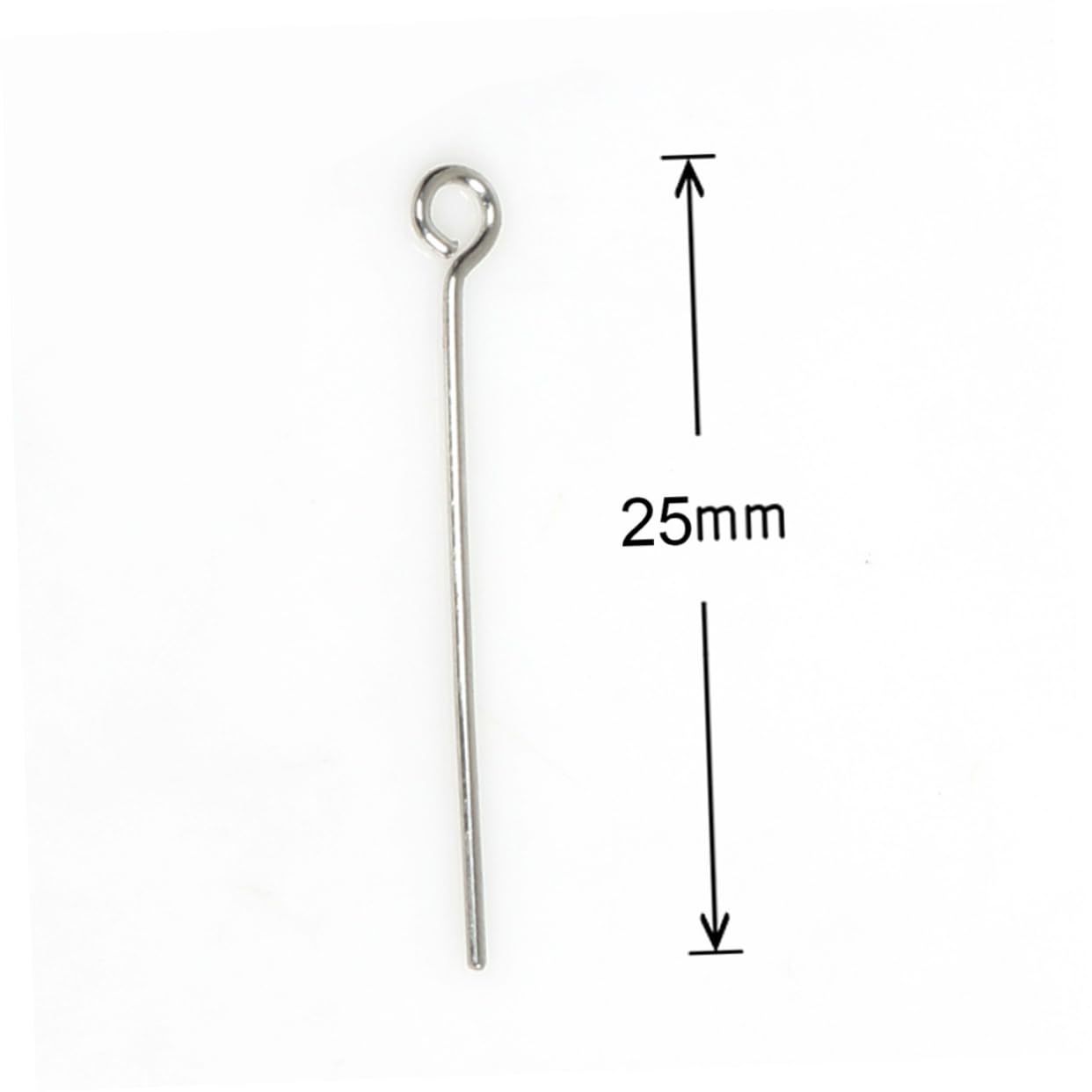 AUTSUPPL Sturdy Open Eye Findings 1200pcs Stainless Steel Needle Charms for Jewelry Making