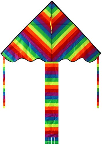 Hengda Kite Rainbow Delta Kite, 60-inch - Kites for Kids - Best Easy Flyer,Easy to Assemble, Launch and Fly