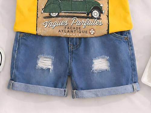 Image of Googo Gaaga Boys Printed Clothing Set | Tshirt Combo Set - Includes a stylish T-shirt and matching shorts for a complete everyday outfit.