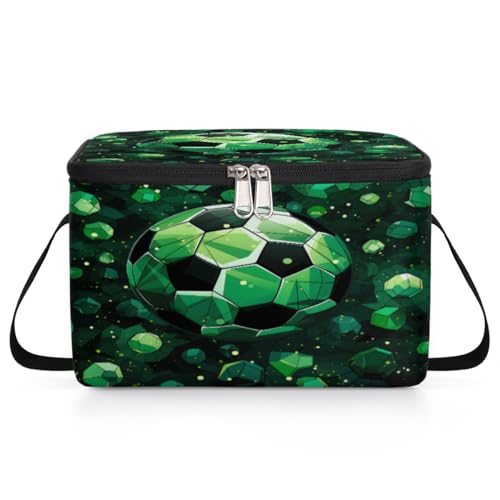 GzLeyigou Soccer Lunch Bags for Women Men 9 Cans, Hot & Cold Food Delivery Bag Insulated Grocery Bag Insulated Lunch Box Cooler Bag for Office Work Picnic Beach