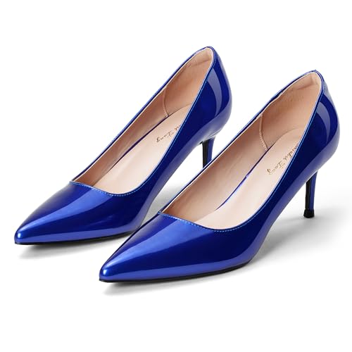 Elisabet Tang Kitten Heel Low Pumps 2.4 Inch Closed Pointed Toe Short Sexy Comfort Women Dressy Shoe at Work Office Date Prom Party Wedding Church