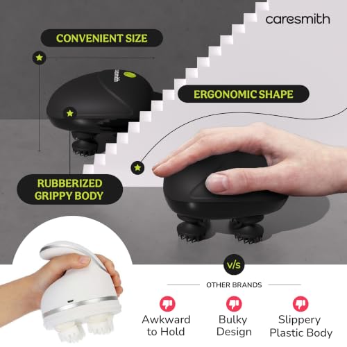 Image of Caresmith Revive Scalp Massager | 96 Silicon Kneading Points with Detachable Heads | Scalp, Body & Head Massager for Hair Growth (Black)