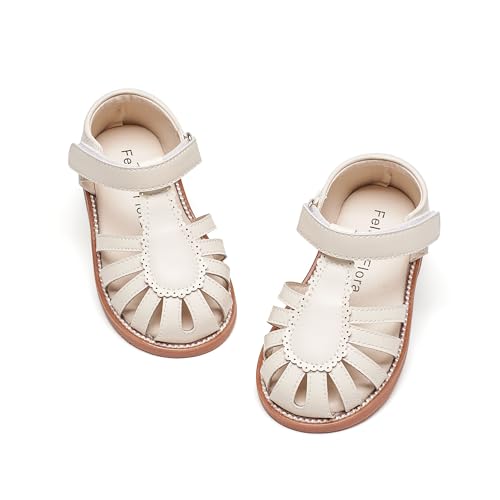 Image of Felix & Flora Toddler Girls Sandals Flower Girl Shoes Soft Rubber Princess Flat Shoes