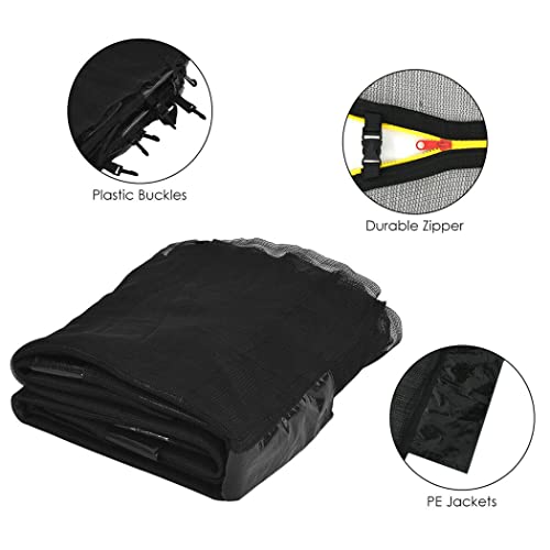 Filet de trampoline rond de 1,8 à 4,3 m avec fermeture double tête - 4