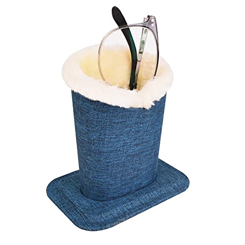Image of Pack of 2 Soft Plush Lined Eyeglasses Holder Stand Protective Glasses Holder Stand