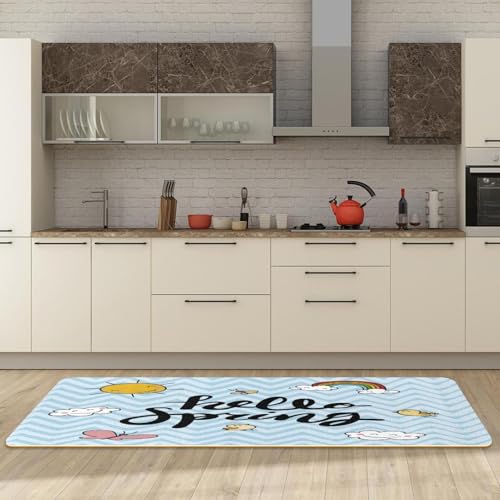 Tapis de cuisine Hello Spring antidérapant lot de 2 grand format