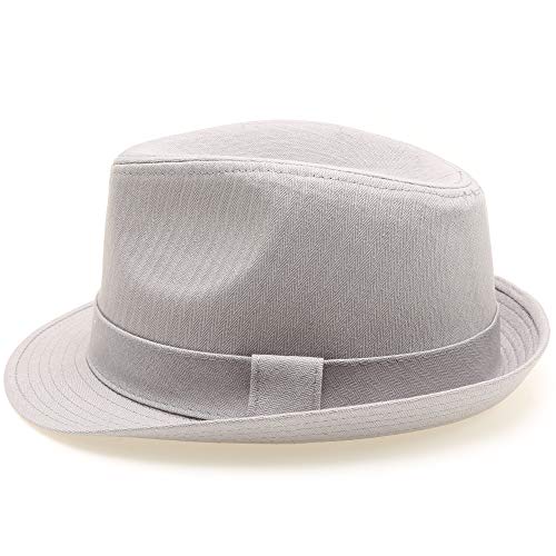 Image of Classic Trilby Short Brim 100% Cotton Twill Fedora Hat with Band