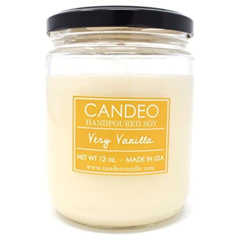 Very Vanilla, Handpoured Soy Candle Jar, Made in The USA, 12 oz Jar Candle Cover