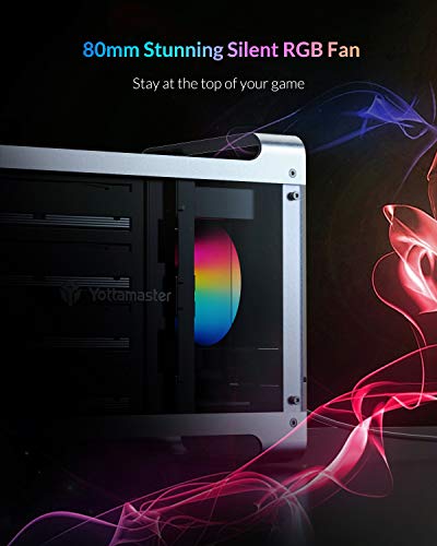 Yottamaster 4 Bay RAID Hard Drive Enclosure, Aluminum 2.5\"& 3.5\" SATA HDD/SSD External Enclosure with RGB Fan, Support 72TB Direct Attached Storage DAS RAID1/5/10/JBOD for RGB Gaming-Style [DF4RU3] - Thumbnail 3