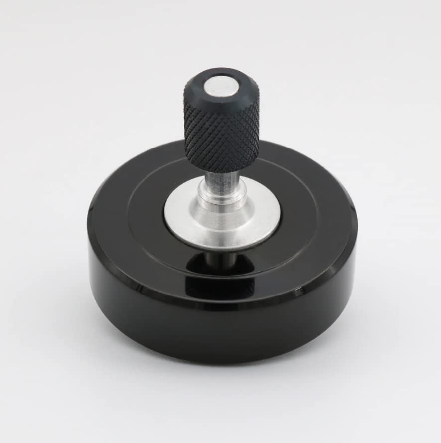 VORSO Black Chrome Luxury Precision Spinning Top - With Aluminium Spindle and Ceramic Contact Point - Made in the UK