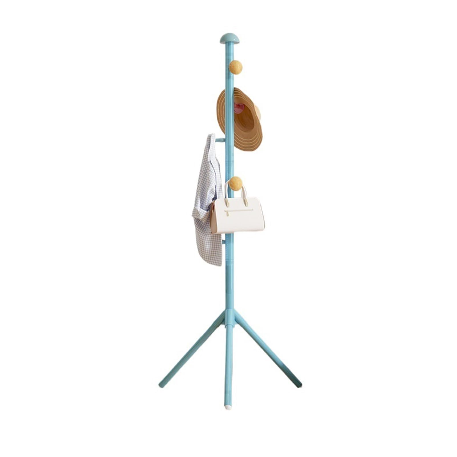 YAOHY Metal Garment Rack, Freestanding Mushroom Clothing Rack, Colorful Ball Hooks Racks for Hanging Clothes, for Corner Bedroom Entryway Living Room Hotel(Blue)