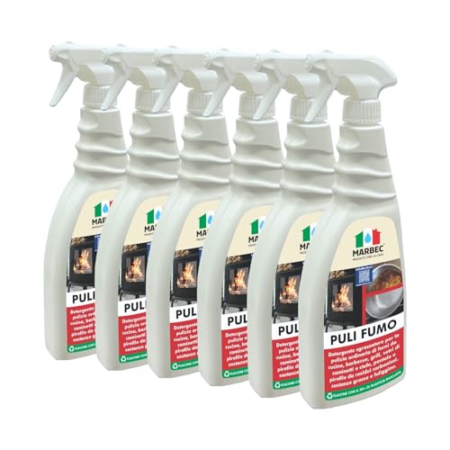 MARBEC PULI FUMO 750MLX6PZ Detergente spray sgrassatore forte per pulizia ordinaria di forni, barbecue, stufe e pirofile