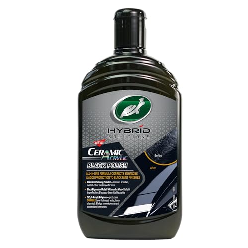Image of Turtle Wax Hybrid Solution Ceramic Acrylic Black Polish | All in 1 formula corrects, Enhances & Add Protection To black Paint Finish| 500ml