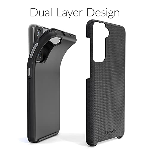 Image of Crave for Galaxy S21 Case, Shockproof Protection Dual Layer Case for Samsung Galaxy S21, S21 5G (6.2 inch) - Black
