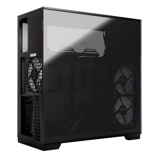 Image of InWin F5 Black E-ATX Full Tower Computer Case with Tempered Glass, Mesh Panels, Customizable Front Bezels, and Offers ATX Back Connect Motherboard Support
