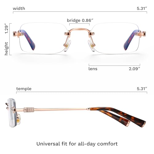 Image of livho Blue Light Blocking Glasses for Women and Men, Lightweight Metal Frame Computer Glasses, Anti Eye Strain, UV Protection
