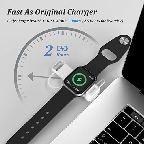 LVFAN 2-1 Wireless Ladegerät Für Apple Watch, Tragbares USB-A & USB-C Kabelloses Ladegerät Für iWatch, Magnetische Schnellladung Ladegerät Für Apple Watch Series 8/7/6/5/4/3/2/1/SE/Ultra (Weiß) - Image 4
